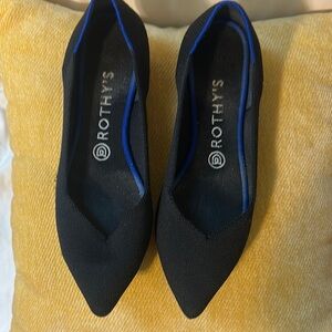 Rothy's Black and Blue Flats Sleek Minimalist Design